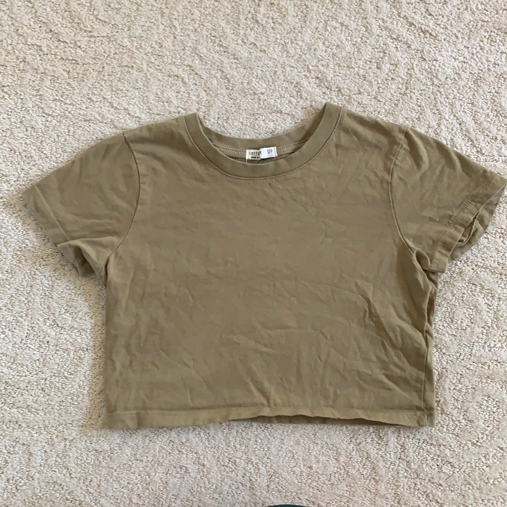 COTTON ON Swamp Green Crop Top